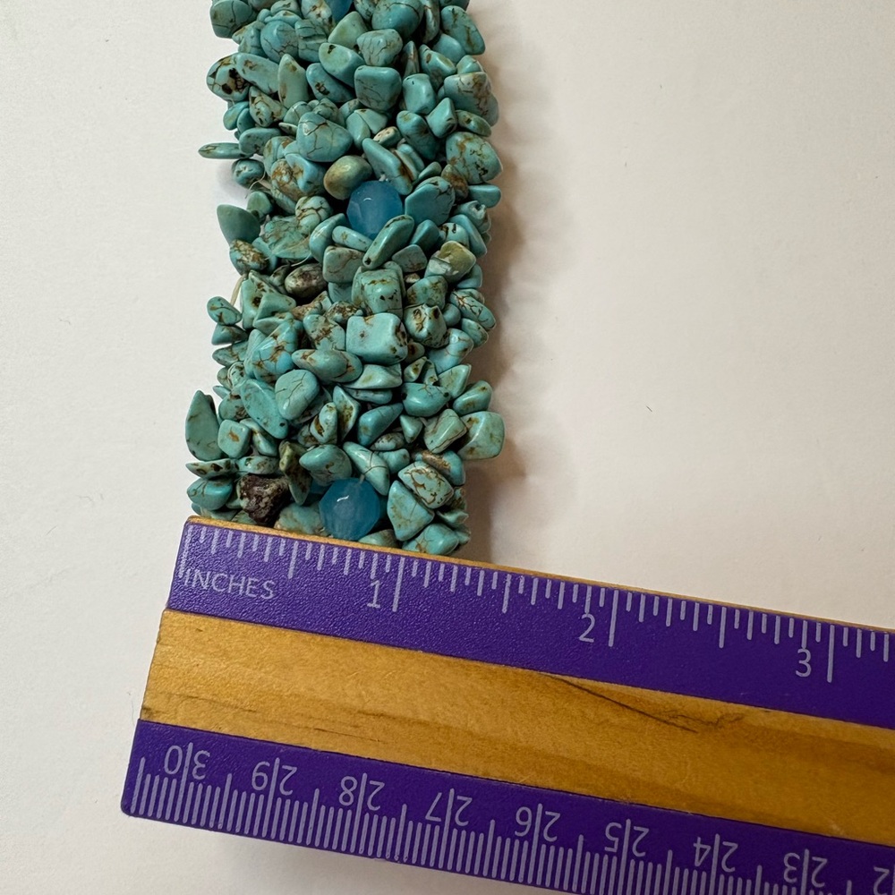 🎁 Unbranded Turquoise Stone wide stretch Bracelet - Picture 3 of 5